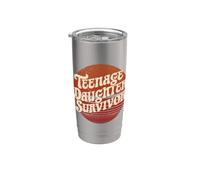 Teenage Daughter Survivor: Vintage Humor for Parents Vaso térmico de acero inoxidable de doble pared