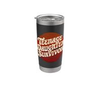 Teenage Daughter Survivor: Vintage Humor for Parents Vaso térmico de acero inoxidable de doble pared