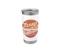 Teenage Daughter Survivor: Vintage Humor for Parents Vaso térmico de acero inoxidable de doble pared