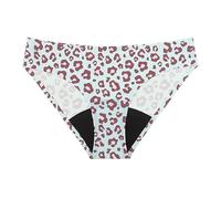Teenage Girls Period Pants Hipster Menstrual Cotton Panty Heavy Flow Absorbent Leak Proof Postpartum Briefs Comfy Blue Leopard Xxl