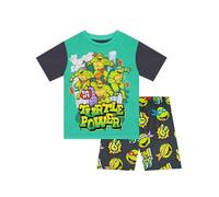 TEENAGE MUTANT NINJA Pijama Turtles | Pijamas Niño Verano | Pijama Corto TMNT | Gris 7-8 años