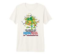 Teenage Mutant Ninja Turtles 4th of July USA Flag Pizza Font Camiseta Premium