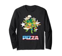 Teenage Mutant Ninja Turtles 4th of July USA Flag Pizza Font Manga Larga