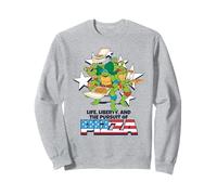 Teenage Mutant Ninja Turtles 4th of July USA Flag Pizza Font Sudadera
