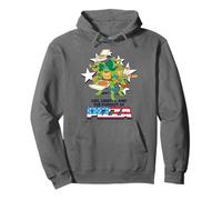 Teenage Mutant Ninja Turtles 4th of July USA Flag Pizza Font Sudadera con Capucha