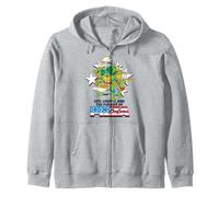 Teenage Mutant Ninja Turtles 4th of July USA Flag Pizza Font Sudadera con Capucha