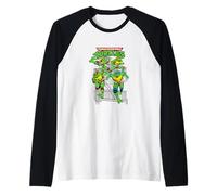 Teenage Mutant Ninja Turtles Big City Hero Pose Camiseta Manga Raglan