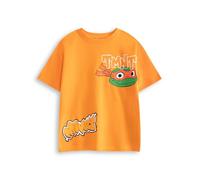 TEENAGE MUTANT NINJA Turtles Camiseta gráfica Naranja | Camiseta de Manga Corta Mikey para niño | Top clásico de Dibujos Animados de Miguel Ángel | Mercancía de Ropa TMNT - 7-8 años