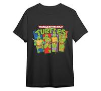 Teenage Mutant Ninja Turtles Camiseta| Leonardo, Donatello, Raphael & Michelangelo |Negro| XL