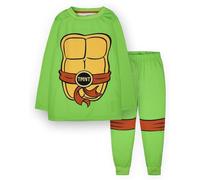 TEENAGE MUTANT NINJA Turtles Conjunto de Pijama para niños | Camiseta de Manga Larga y Pantalones Largos para niños Green Loungewear PJs | TMNT Outfit Disfraz Pijama
