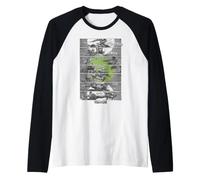 Teenage Mutant Ninja Turtles Fighting Panels Camiseta Manga Raglan