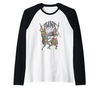 Teenage Mutant Ninja Turtles Hero Lineup Distressed Logo Camiseta Manga Raglan