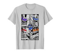 Teenage Mutant Ninja Turtles Retro Comic Book Panels Camiseta, Hombre, Plata, M