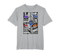Teenage Mutant Ninja Turtles Retro Comic Book Panels Camiseta, Hombre Tallas Grandes, Gris Jaspeado, 2X Alto