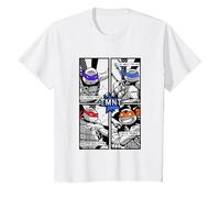 Teenage Mutant Ninja Turtles Retro Comic Book Panels Camiseta, Niños, Blanco, 8 años