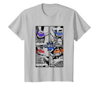 Teenage Mutant Ninja Turtles Retro Comic Book Panels Camiseta, Niños, Plata, 8 años