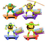 Teenage Mutant Ninja Turtles Sewer Shredders Pull Back Racers - Juego de 4 patinetas (15 cm), diseño de Michaelangelo, Raphael, Donatello y Leonardo