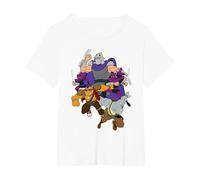 Teenage Mutant Ninja Turtles Shredder, Rock Steady and Bebop Camiseta, Mujer Tallas Grandes, Blanco, 2XL Grande