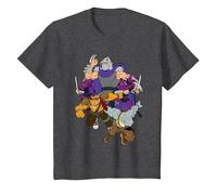 Teenage Mutant Ninja Turtles Shredder, Rock Steady and Bebop Camiseta, Niños, Jaspeado Oscuro, 2 años