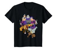 Teenage Mutant Ninja Turtles Shredder, Rock Steady and Bebop Camiseta, Niños, Negro, 8 años