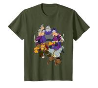 Teenage Mutant Ninja Turtles Shredder, Rock Steady and Bebop Camiseta, Niños, Verde Oliva, 12 años