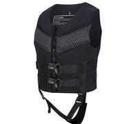 Teenager Adjustable Kayaking Vest Neoprene Float Jacket Safety Straps Swim Training Pool Beach Water Sports Youth Safety Gear High Buoyancy Surfing Canoeing Rafting(Black,L)