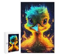 Teenagers 1000 PCS Puzzle Colorful Duckling with Flames Puzzle para Adultos Juegos Divertidos Regalos de Decoración Perfecto para Amigos y Familias 1000 PCS