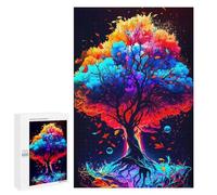 Teenagers 1000 PCS Puzzle Colorful Tree of Life -4 Puzzle para Adultos Juegos Divertidos Regalos de Decoración Perfecto para Amigos y Familias 1000 PCS