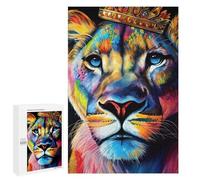 Teenagers 1000 PCS Puzzle Colorido León Majesty Puzzle para Adultos Juegos Divertidos Regalos de Decoración Perfecto para Amigos y Familias 1000 PCS