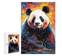 Teenagers 1000 PCS Puzzle Colorido Panda Artwork-1 Puzzle para Adultos Juegos Divertidos Regalos de Decoración Perfecto para Amigos y Familias 1000 PCS