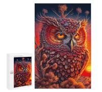 Teenagers 1000 PCS Puzzle Retrato de búho de Fiery -2 Puzzle para Adultos Juegos Divertidos Regalos de Decoración Perfecto para Amigos y Familias 1000 PCS