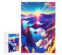 Teenagers 1000 piezas Puzzle Sunrise Over Snowy Peaks Puzzle para Adultos Juegos Divertidos Regalos de Decoración Perfecto para Amigos y Familias 1000 PCS