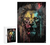 Teenagers 300 PCS Puzzle Colorful Leon Retrait -30 Puzzle para Adultos Juegos Divertidos Regalos de Decoración Perfecto para Amigos y Familias 300 PCS