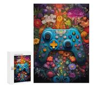 Teenagers 300 PCS Puzzle Floral Gaming Controller Artwork -3 Puzzle para Adultos Juegos Divertidos Regalos de Decoración Perfecto para Amigos y Familias 300 PCS