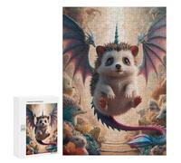 Teenagers 300 PCS Puzzle híbrido Hedgehog with Dragon Wings Puzzles para adultos Juego Familiar Vacaciones en casa Pasatiempo Regalo de Cumpleaños, Regalos, 300 PCS