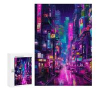 Teenagers 300 PCS Puzzle Neon Cityscape-92 Puzzle para Adultos Juegos Divertidos Regalos de Decoración Perfecto para Amigos y Familias 300 PCS