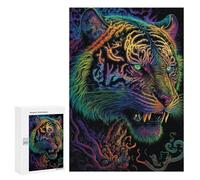 Teenagers 300 PCS Puzzle Tigre Retrato Puzzle para Adultos Juegos Divertidos Regalos de Decoración Perfecto para Amigos y Familias 300 PCS
