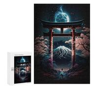 Teenagers 300 PCS Puzzle Torii Gate to Mount Fuji -1 Puzzle para Adultos Juegos Divertidos Regalos de Decoración Perfecto para Amigos y Familias 300 PCS