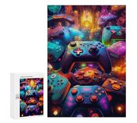 Teenagers 300 PCS Puzzle Vibrant Gaming Controllers -27 Puzzle para Adultos Juegos Divertidos Regalos de Decoración Perfecto para Amigos y Familias 300 PCS