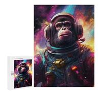 Teenagers 500 PCS Puzzle Chimpanzee Astronauta en Space Puzzle para Adultos Juegos Divertidos Regalos de Decoración Perfecto para Amigos y Familias 500 PCS