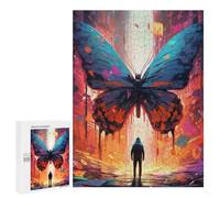 Teenagers 500 PCS Puzzle Cityscape with Giant Butterfly Puzzle para adultos Juegos Divertidos Regalos de decoración perfectos para amigos y familiares 500 piezas
