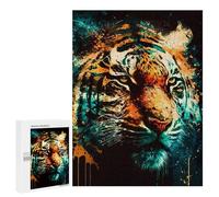 Teenagers 500 PCS Puzzle Colorful Tiger Retrait -6 Puzzle para Adultos Juegos Divertidos Regalos de Decoración Perfecto para Amigos y Familias 500 PCS
