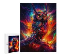 Teenagers 500 PCS Puzzle Colorido Búho Cósmico -7 Puzzle para Adultos Juegos Divertidos Regalos de Decoración Perfecto para Amigos y Familias 500 PCS
