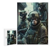 Teenagers 500 PCS Puzzle Monkey Soldiers in Action Puzzle para Adultos Juegos Divertidos Regalos de Decoración Perfecto para Amigos y Familias 500 PCS