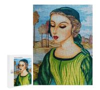 Teenagers 500 PCS Puzzle Retrato de una Mujer en Verde Puzzle para Adultos Juegos Divertidos Regalos de Decoración Perfecto para Amigos y Familias 500 Piezas