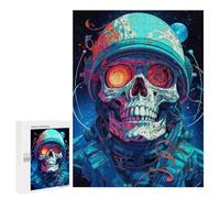 Teenagers 500 PCS Puzzle Space Skull Helmet Artwork Puzzle para Adultos Juegos Divertidos Regalos de Decoración Perfecto para Amigos y Familias 500 PCS