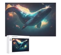 Teenagerss - Rompecabezas de 1000 piezas con diseño de ballena en el espacio, 2 sierras de calar, para adultos, juegos relajantes, mejora la memoria, actividades divertidas en casa, 1000 piezas