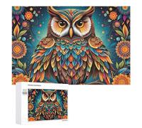 Teenagerss - Rompecabezas de 1000 piezas con diseño de búho de fantasía colorido para adultos, juegos relajantes, mejora la memoria, actividades divertidas en casa, 1000 piezas