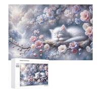 Teenagerss - Rompecabezas de 1000 piezas con diseño de flores de cerezo con gatitos, para adultos, juegos familiares, regalo de cumpleaños, diversión en actividades en casa, 1000 piezas