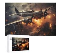 Teenagerss - Rompecabezas de 1000 piezas de bombardero de la Segunda Guerra Mundial sobre la ciudad ardiente para adultos, juegos familiares, regalo de cumpleaños, diversión en actividades en casa